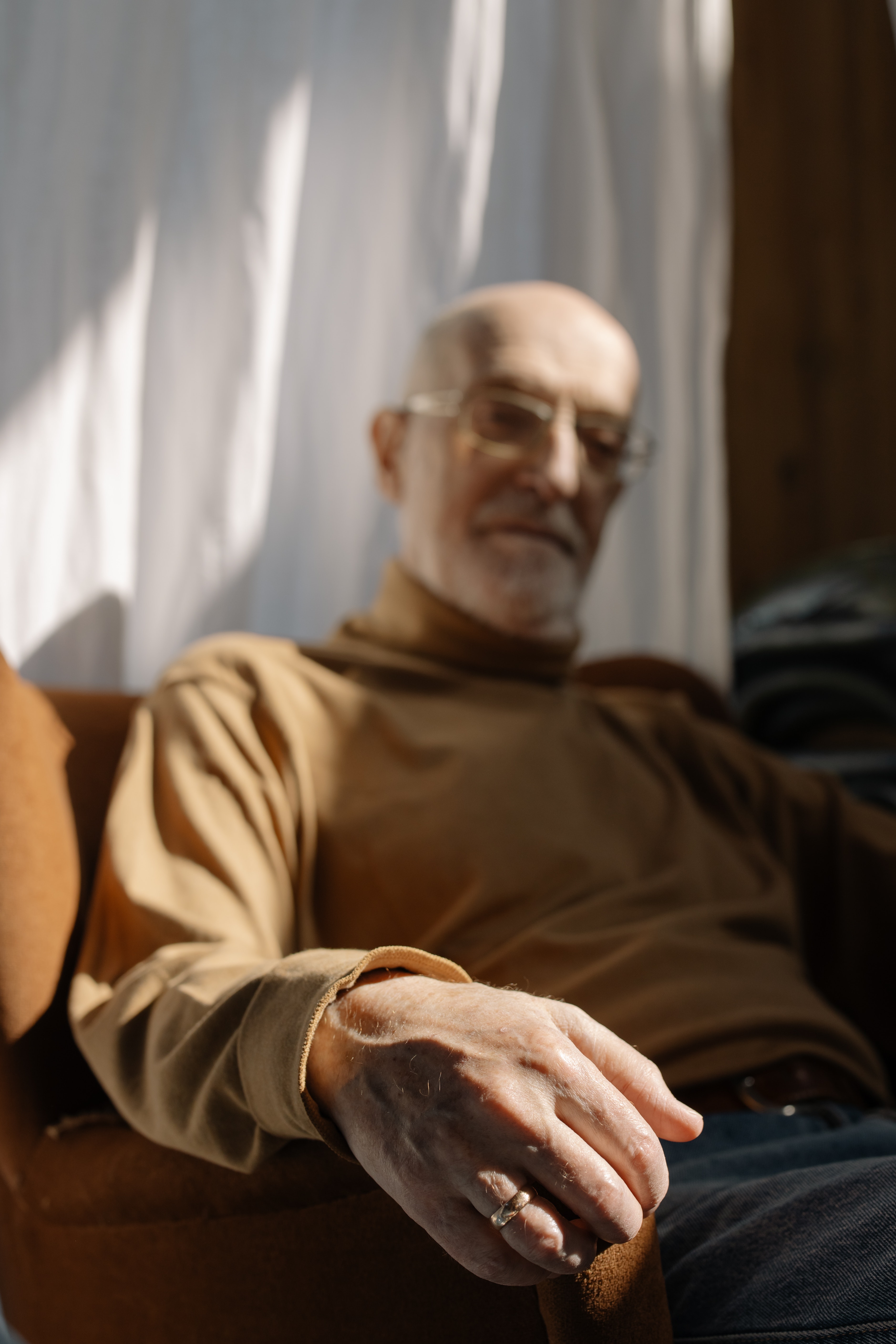 man sitting on chair